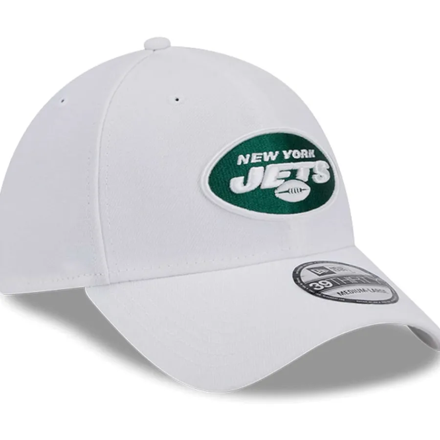 New York Jets Flex^Men's New Era White Main 39THIRTY Flex Hat