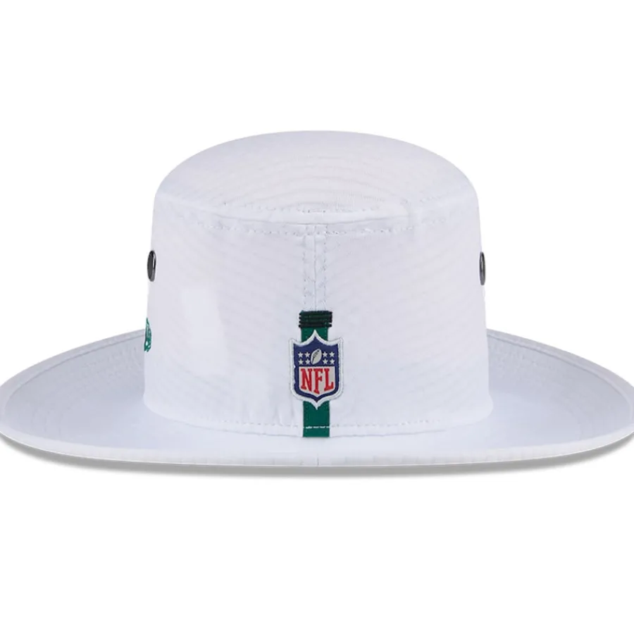 New York Jets Bucket^Men's New Era White 2024 NFL Training Camp Panama Bucket Hat