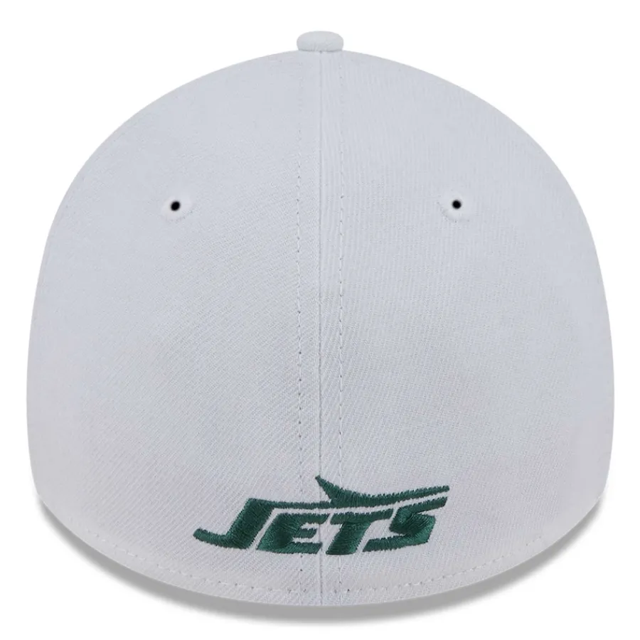 New York Jets Flex^Men's New Era White NFL Iced II 39THIRTY Flex Hat