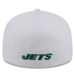 New York Jets Fitted^Men's New Era White Omaha 59FIFTY Fitted Hat