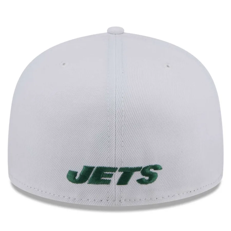 New York Jets Fitted^Men's New Era White Omaha 59FIFTY Fitted Hat