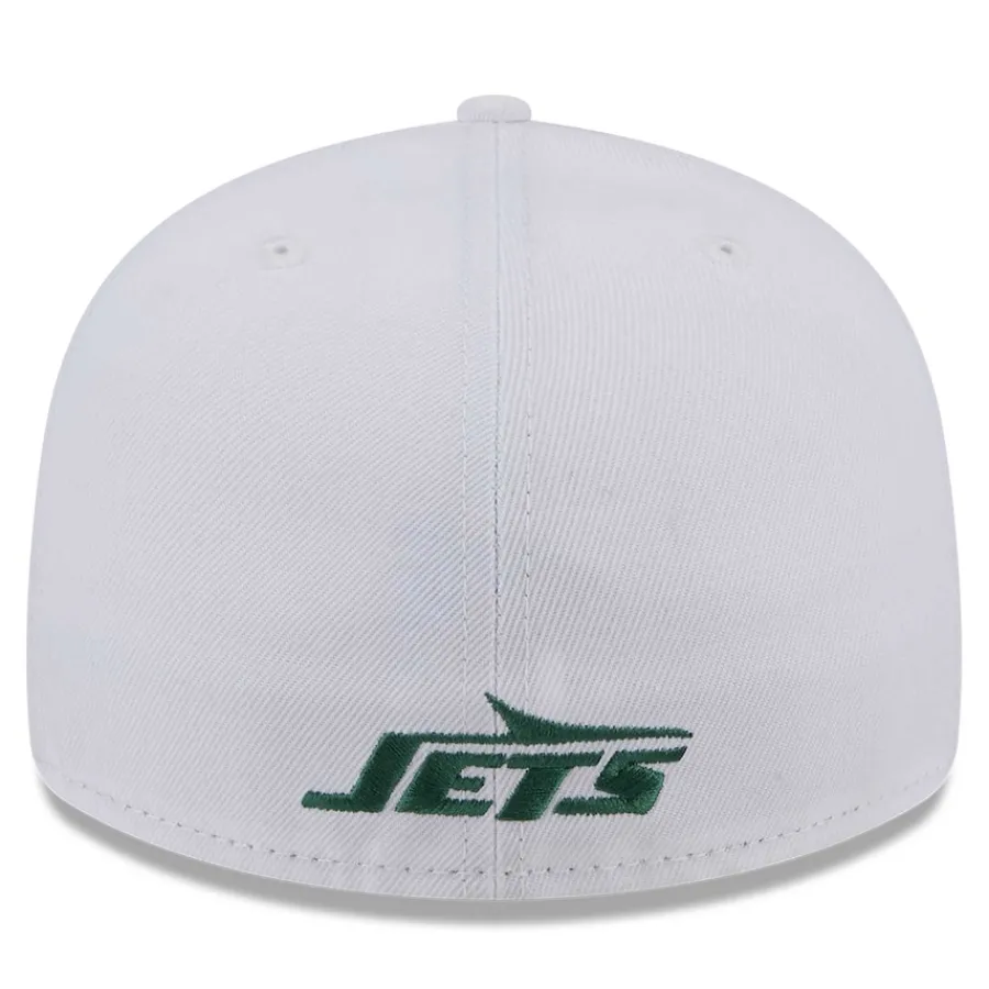 New York Jets Fitted^Men's New Era White Omaha Low Profile 59FIFTY Fitted Hat