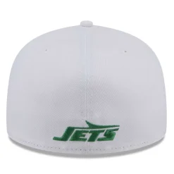 New York Jets Fitted^Men's New Era White Wordmark Omaha 59FIFTY Fitted Hat