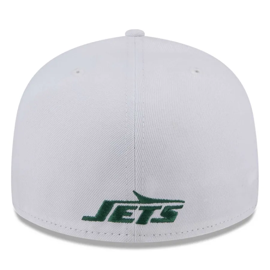 New York Jets Fitted^Men's New Era White Wordmark Omaha Low Profile 59FIFTY Fitted Hat