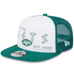 New York Jets Snapback^Men's New Era White/Green Banger 9FIFTY Trucker Snapback Hat