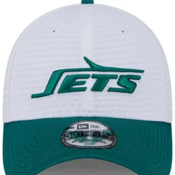 New York Jets Flex^Men's New Era White/Green 2024 NFL Training Camp 39THIRTY Flex Hat
