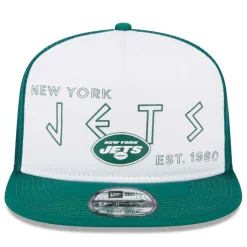 New York Jets Snapback^Men's New Era White/Green Banger 9FIFTY Trucker Snapback Hat