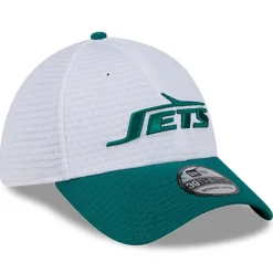 New York Jets Flex^Men's New Era White/Green 2024 NFL Training Camp 39THIRTY Flex Hat