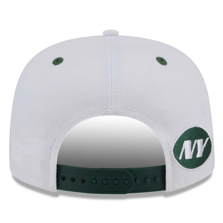 New York Jets Hats | Men^Men's New Era White/Green Sparky Original 9FIFTY Snapback Hat