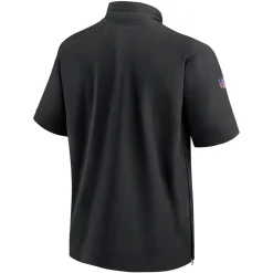 New York Jets Sweatshirts & Fleece | Men^Men's Nike Black Sideline Coach Short Sleeve Hoodie Quarter-Zip Jacket