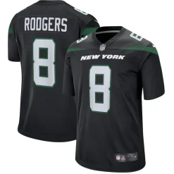 New York Jets Jerseys | Men^Men's Nike Aaron Rodgers Black Game Jersey