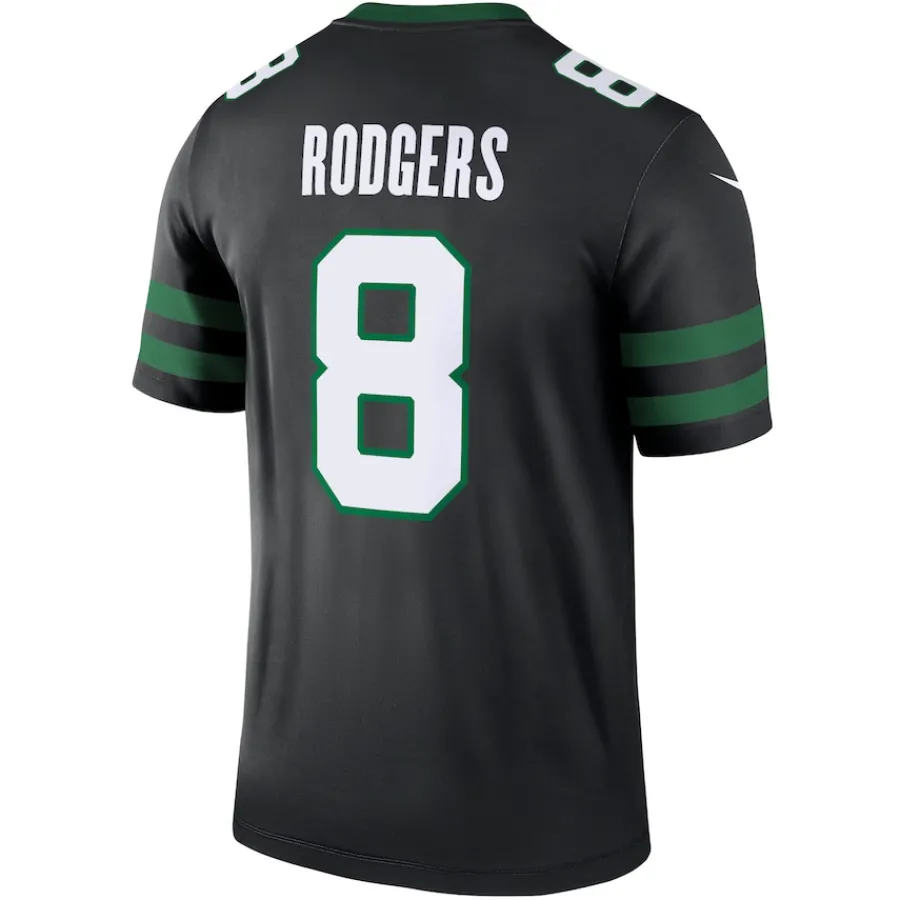 New York Jets Jerseys | Men^Men's Nike Aaron Rodgers Black Alternate Legend Player Performance Top