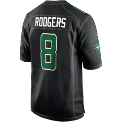 New York Jets Jerseys | Men^Men's Nike Aaron Rodgers Black Fashion Game Jersey