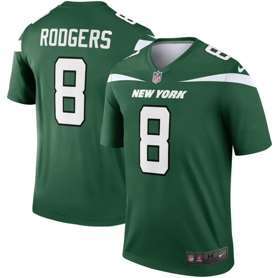 New York Jets Nike Legend | Short Sleeved^Men's Nike Aaron Rodgers Gotham Green Team Legend Player Performance Top