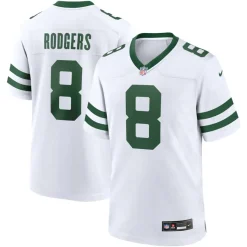 New York Jets Nike Game | Replica^Men's Nike Aaron Rodgers Legacy White Player Game Jersey
