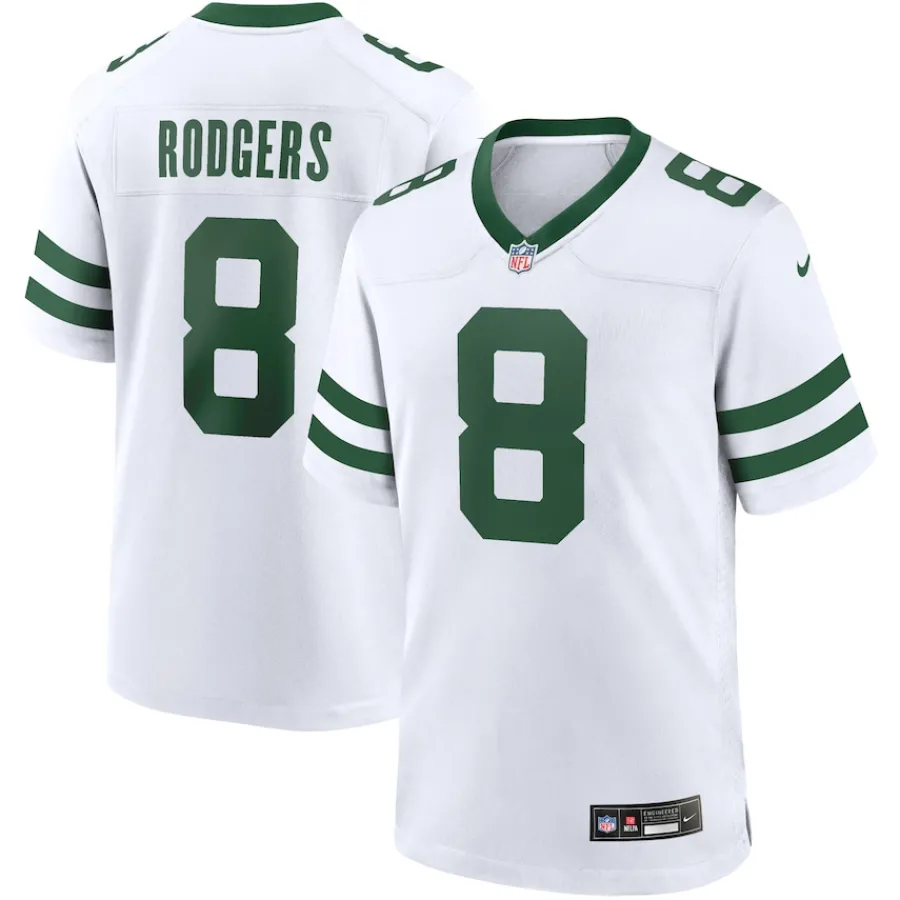 New York Jets Jerseys | Men^Men's Nike Aaron Rodgers Legacy White Game Jersey