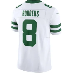 New York Jets Nike Limited^Men's Nike Aaron Rodgers Legacy White Vapor F.U.S.E. Limited Jersey
