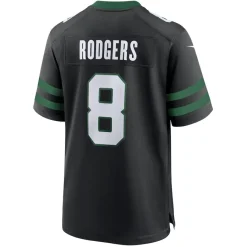 New York Jets Nike Game^Men's Nike Aaron Rodgers Legacy Black Alternate Game Jersey