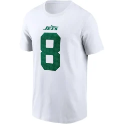 New York Jets T-Shirts | Men^Men's Nike Aaron Rodgers White Legacy Player Name & Number T-Shirt