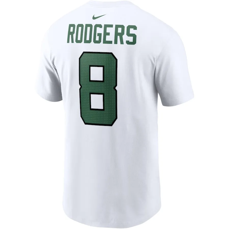 New York Jets T-Shirts | Men^Men's Nike Aaron Rodgers White Player Name & Number T-Shirt