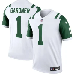New York Jets Nike Legend^Men's Nike Ahmad Sauce Gardner White Alternate Legend Player Performance Top