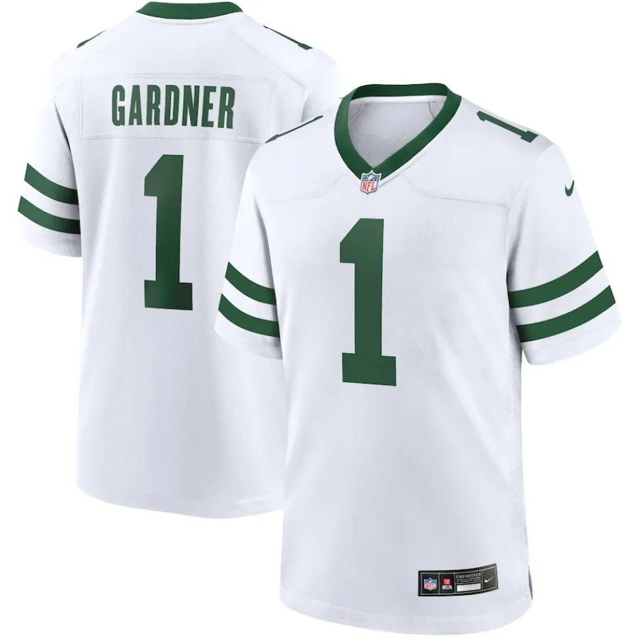 New York Jets Nike Game^Men's Nike Ahmad Sauce Gardner Legacy White Game Jersey