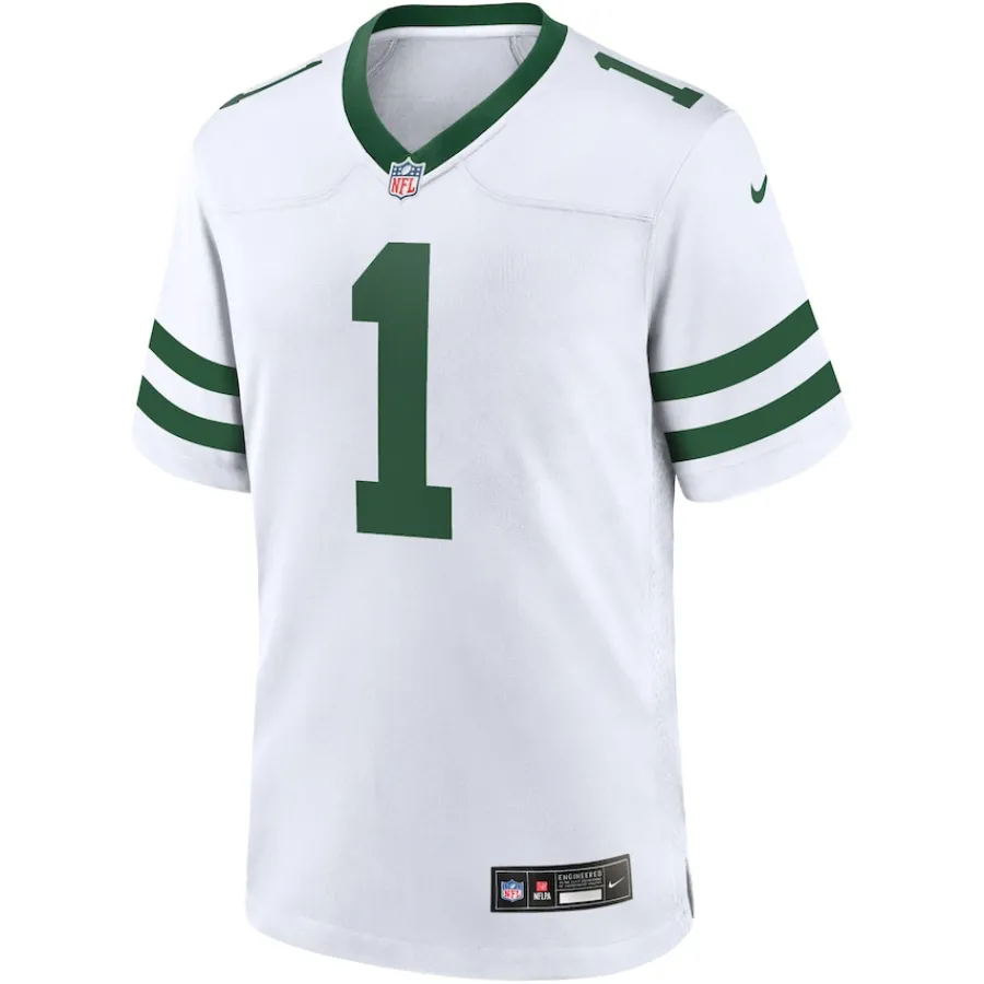 New York Jets Nike Game^Men's Nike Ahmad Sauce Gardner Legacy White Game Jersey
