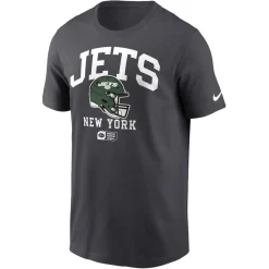 New York Jets T-Shirts | Men^Men's Nike Anthracite Helmet Essential T-Shirt