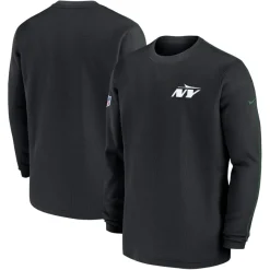 New York Jets T-Shirts | Men^Men's Nike Black 2024 Sideline Coaches Long Sleeve Top