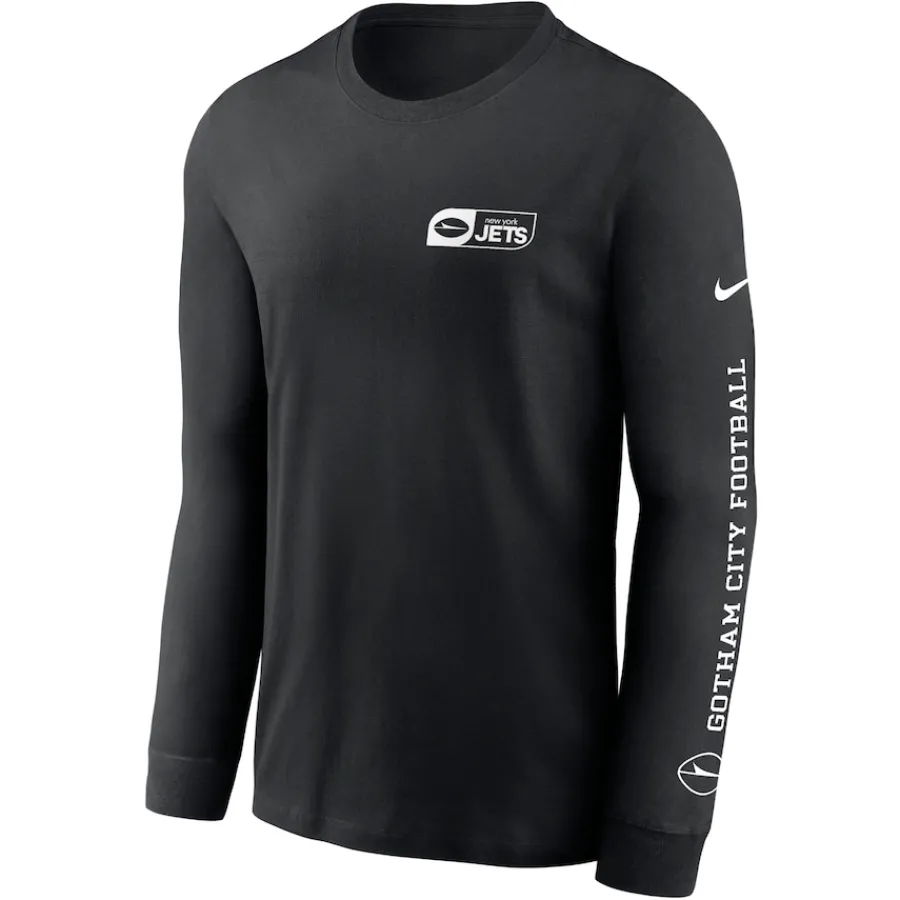 New York Jets T-Shirts | Men^Men's Nike Black All Out Long Sleeve T-Shirt