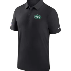 New York Jets Polos^Men's Nike Black Sideline Coaches Performance Polo