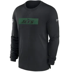 New York Jets T-Shirts | Men^Men's Nike Black Sideline Player Performance Long Sleeve T-Shirt