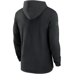 New York Jets Long Sleeved^Men's Nike Black Sideline Hoodie Performance Long Sleeve T-Shirt