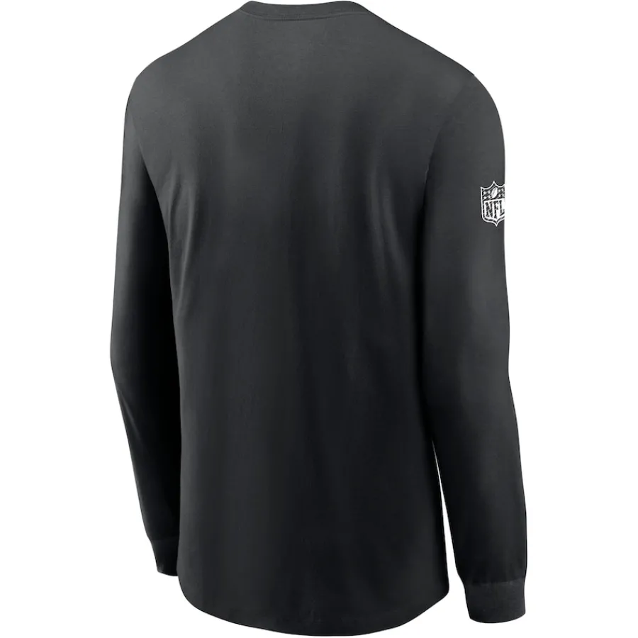 New York Jets T-Shirts | Men^Men's Nike Black Sideline Performance Long Sleeve T-Shirt