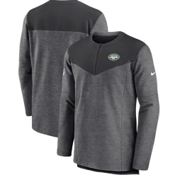 New York Jets Jackets | Sweatshirts & Fleece^Men's Nike Charcoal Sideline Lockup Performance Quarter-Zip Top