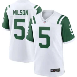 New York Jets Nike Game^Men's Nike Garrett Wilson White Classic Alternate Game Jersey