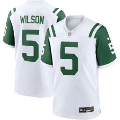 New York Jets Nike Game^Men's Nike Garrett Wilson White Classic Alternate Game Jersey