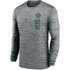 New York Jets T-Shirts | Men^Men's Nike Gray 2024 Sideline Velocity Performance Long Sleeve T-Shirt