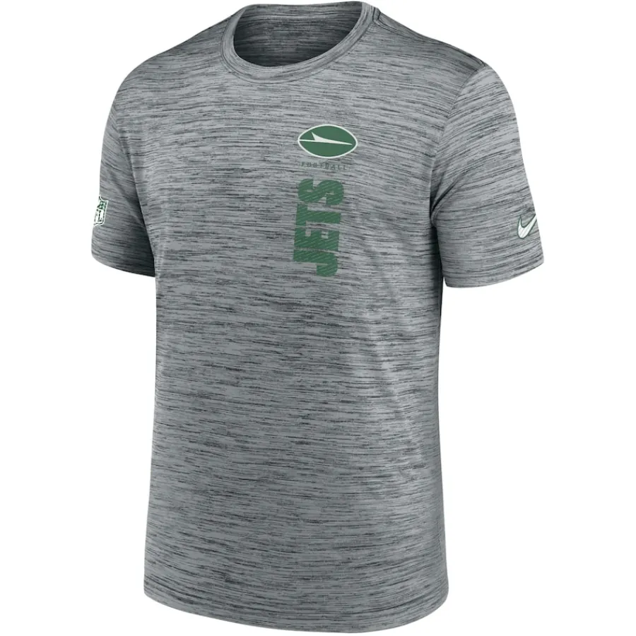 New York Jets Short Sleeved^Men's Nike Gray 2024 Sideline Velocity Performance T-Shirt