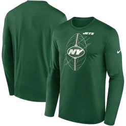 New York Jets Long Sleeved^Men's Nike Green Legend Icon Long Sleeve T-Shirt