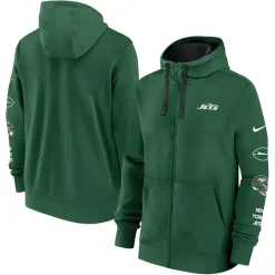 New York Jets Sweatshirts & Fleece | Men^Men's Nike Green Club Full-Zip Hoodie Jacket