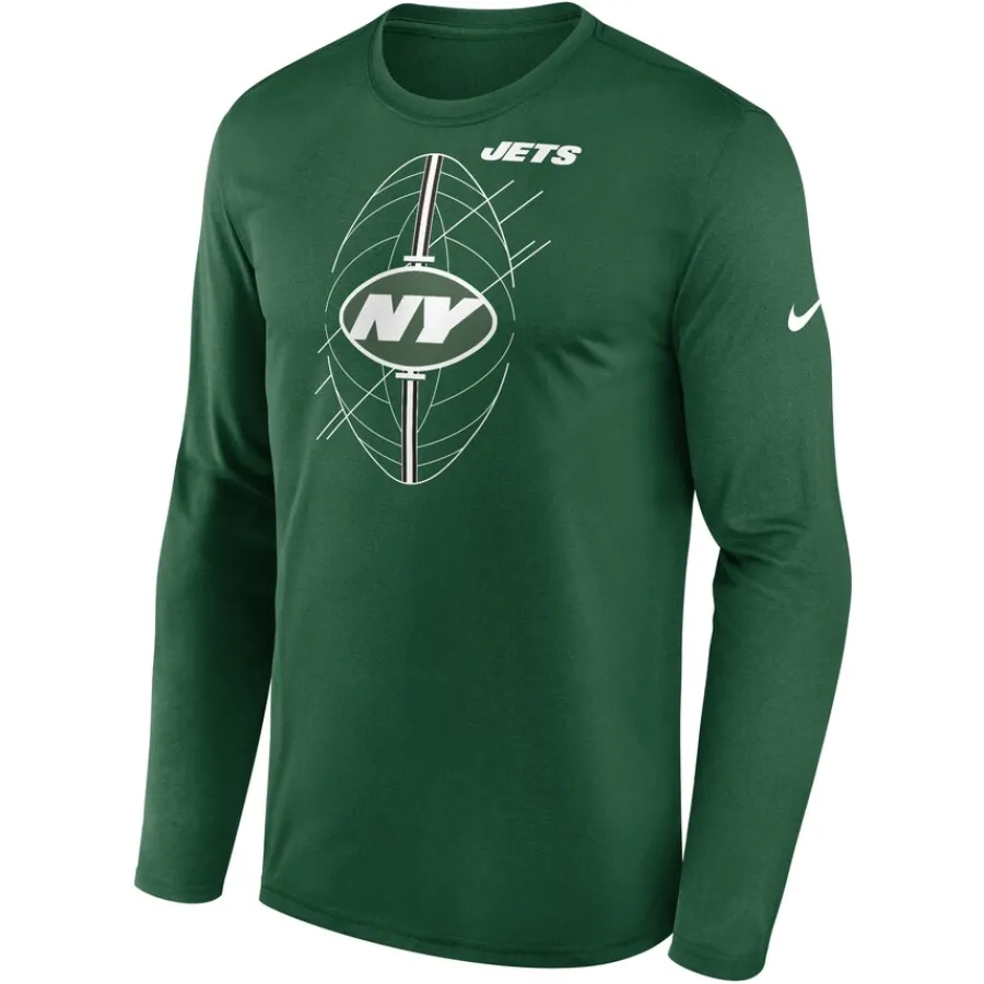 New York Jets Long Sleeved^Men's Nike Green Legend Icon Long Sleeve T-Shirt