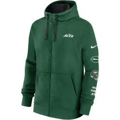 New York Jets Sweatshirts & Fleece | Men^Men's Nike Green Club Full-Zip Hoodie Jacket