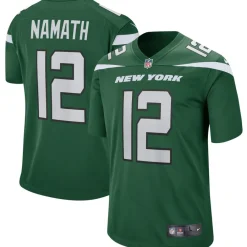 New York Jets Replica | Throwback^Men's Nike Joe Namath Gotham Green Game Retired Player Jersey
