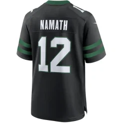New York Jets Nike Game^Men's Nike Joe Namath Legacy Black Alternate Retired Player Game Jersey
