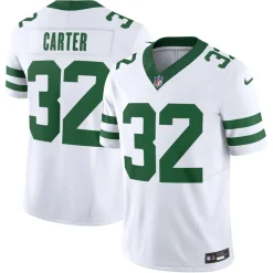 New York Jets Nike Limited^Men's Nike Michael Carter Legacy White Vapor F.U.S.E. Limited Jersey