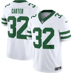 New York Jets Nike Limited^Men's Nike Michael Carter Legacy White Vapor F.U.S.E. Limited Jersey