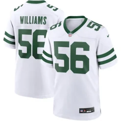 New York Jets Nike Game^Men's Nike Quincy Williams Legacy White Game Jersey