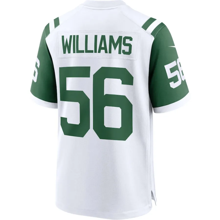 New York Jets Nike Game^Men's Nike Quincy Williams White Classic Alternate Player Game Jersey
