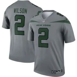 New York Jets Jerseys | Men^Men's Nike Zach Wilson Gray Inverted Legend Player Performance Top